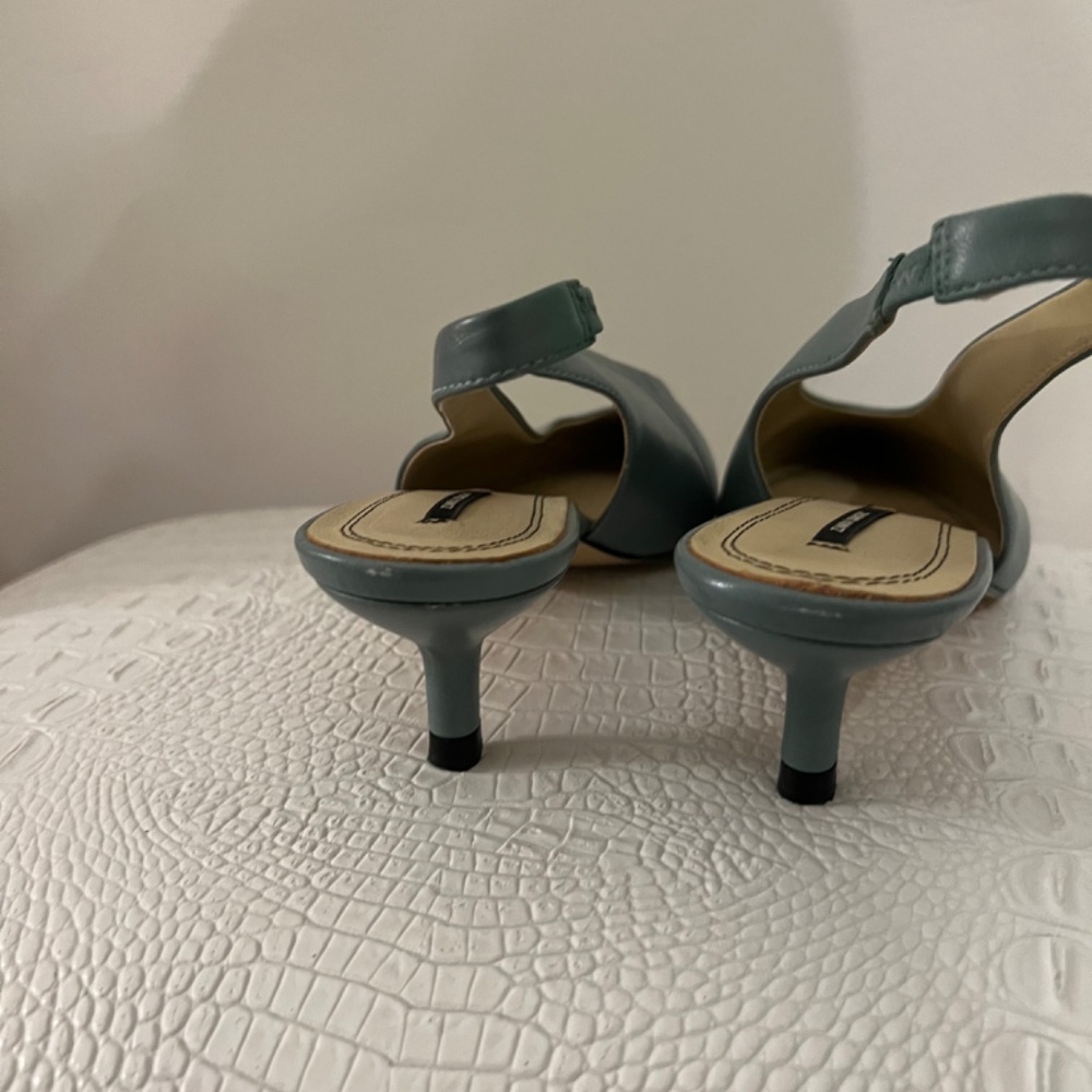 Zara Sling Back leather high heel shoes, - Picture 7 of 10